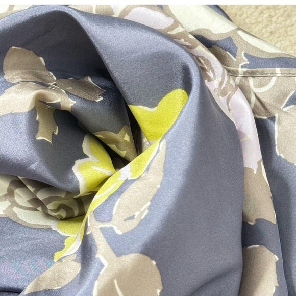 Boden Limited Edition Silk Dress Sleeveless Oversized Floral Print Steel Blue 12 - Picture 11 of 13